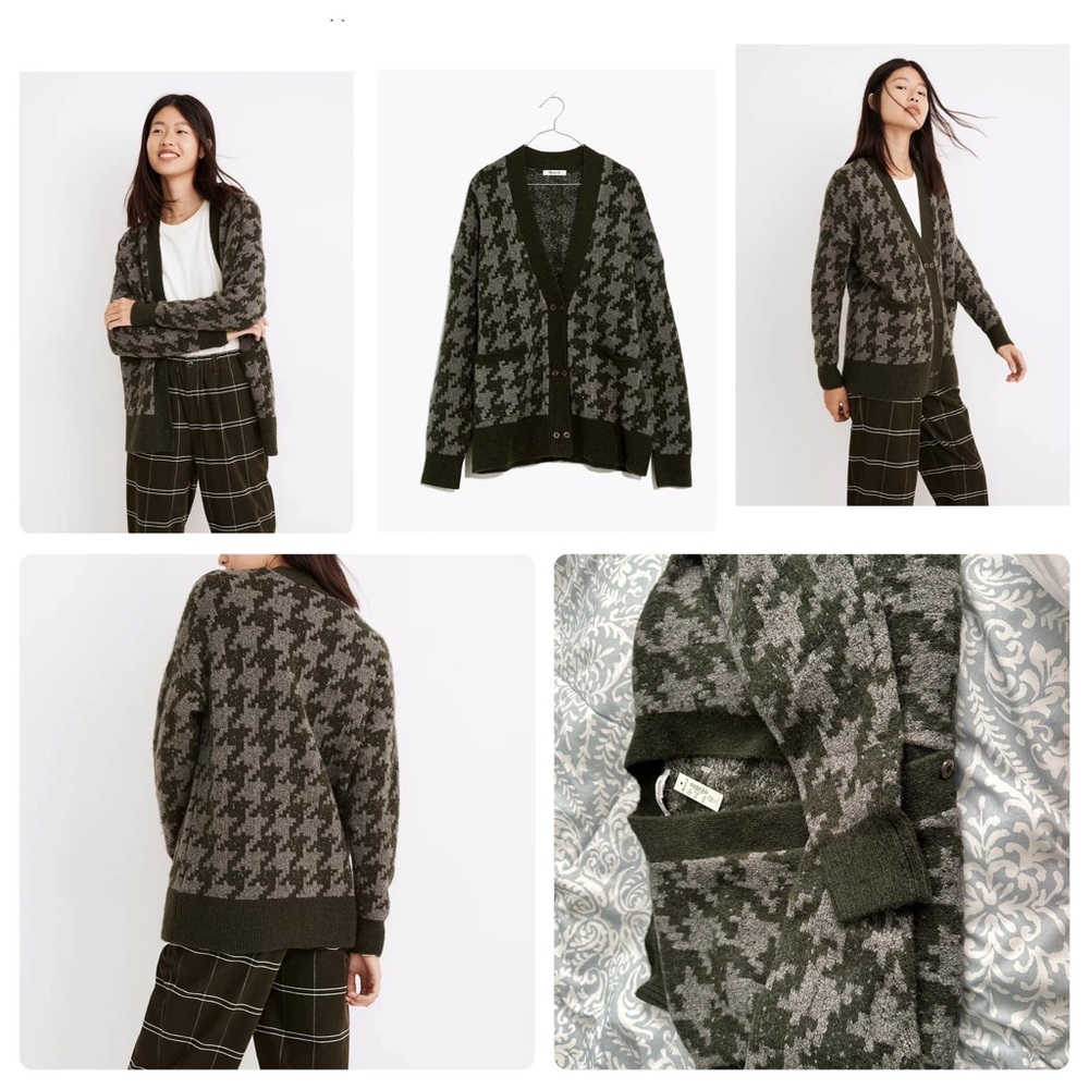 Madewell
Allston Double-Button Cardigan Sweater in Houndstooth.